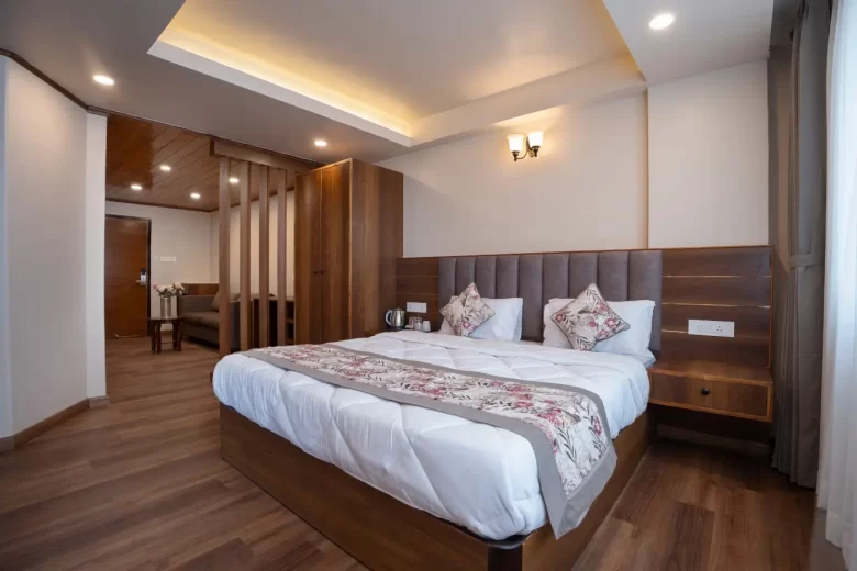 family view room in Darjeeling with two king beds and kanchenjunga view