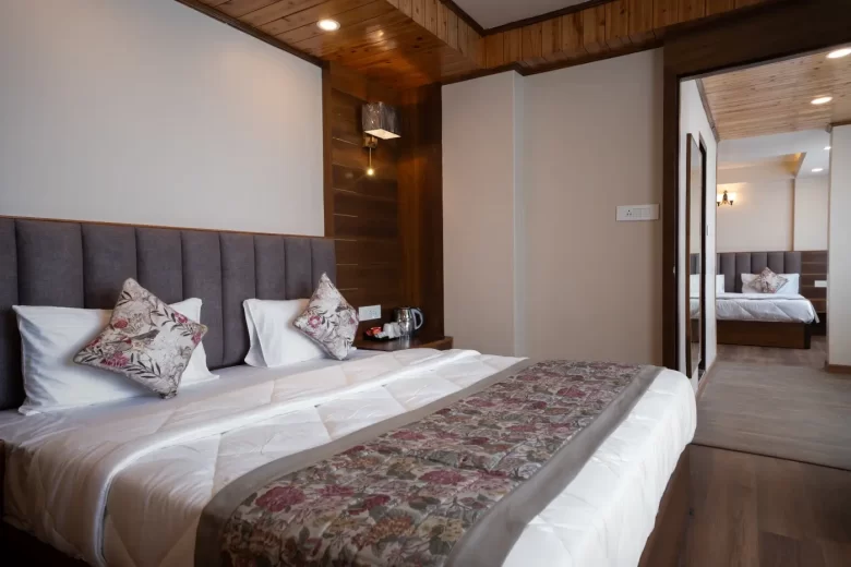 family view room in Darjeeling with two king beds and kanchenjunga view